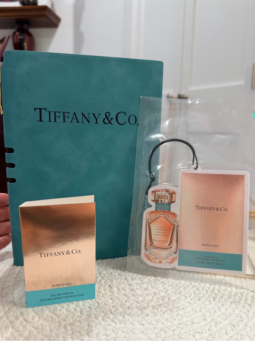 Pick 1⚡️Tiffany & Co. suede + Pen OR Hardcover Magnetic Close Notebook & EDP  ❣️